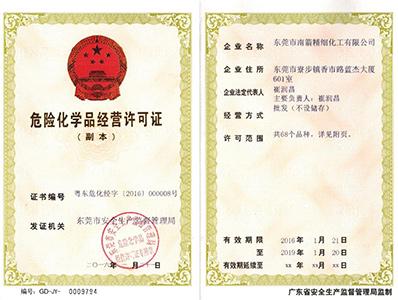 名億新材料-危險化學品經營許可證